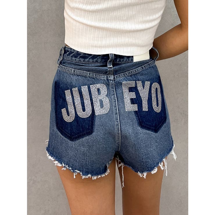 ハイウエストJUBEYO bijouデニムショートパンツ[品番