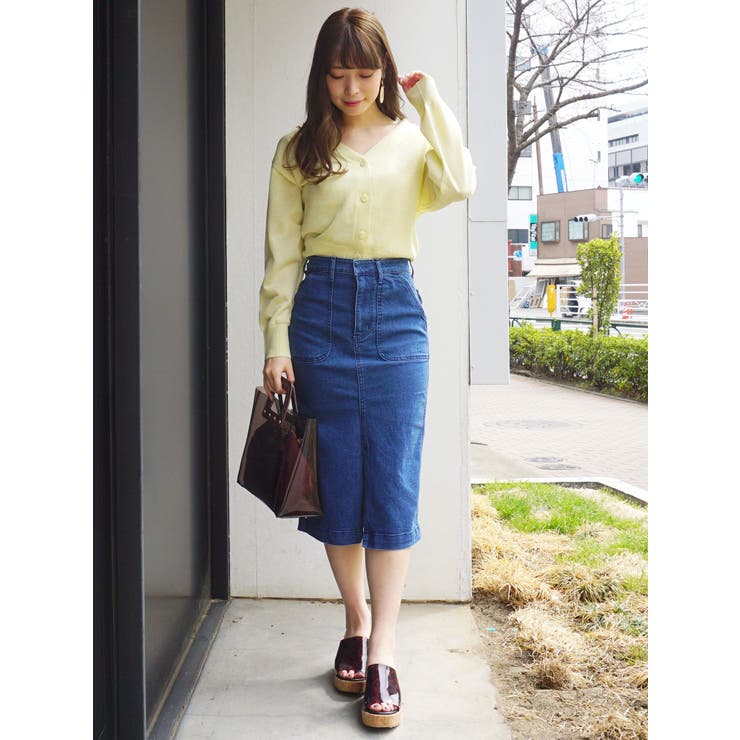 Lee×MERCURYDUO DENIM SLIT SKIRT[品番：MKSW0007515