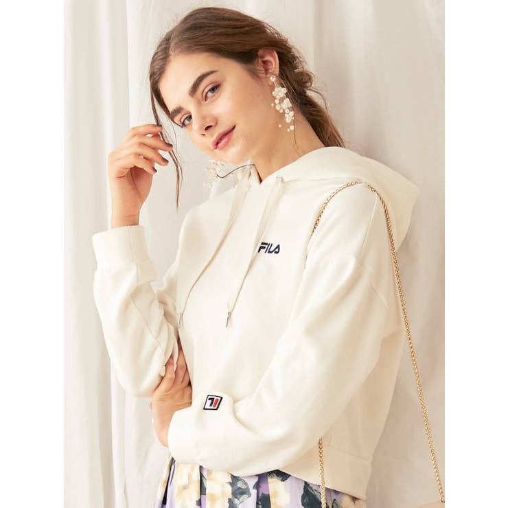 新品 タグ付き 【FILA×MERCURYDUO】裏毛パーカー MERCURYDUO 【FILA×MERCURYDUO】 裏毛パーカー（ホワイト） -靴