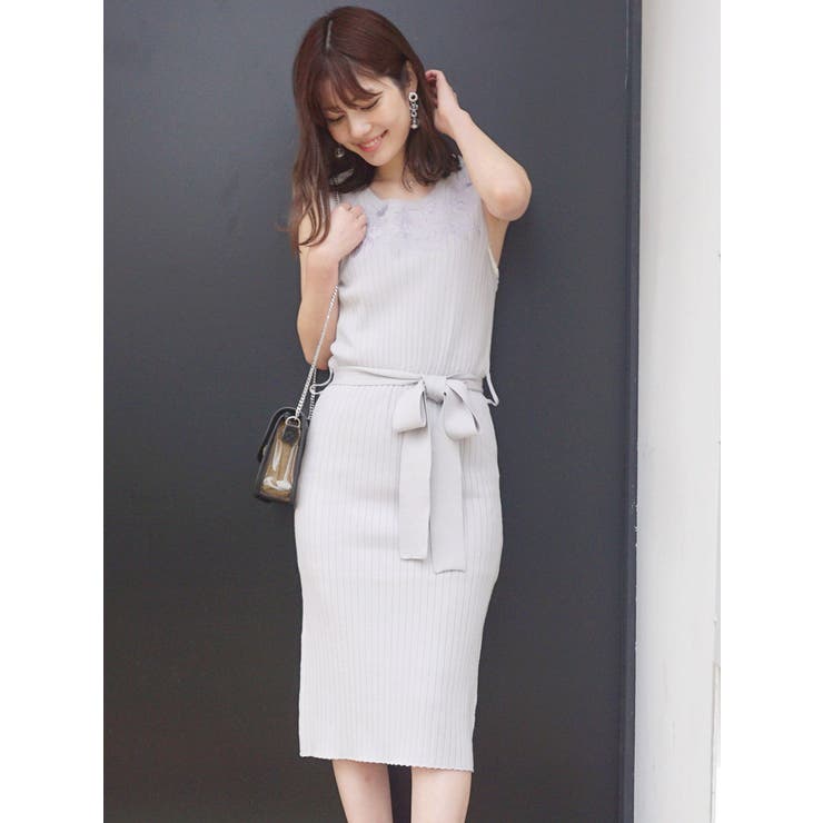 レース切替ワイドリブニットワンピース 品番 Mksw Mercuryduo マーキュリーデュオ のレディースファッション通販 Shoplist ショップリスト