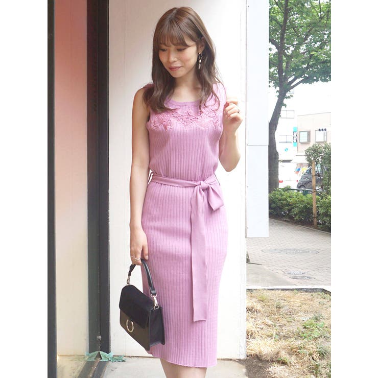レース切替ワイドリブニットワンピース 品番 Mksw Mercuryduo マーキュリーデュオ のレディースファッション通販 Shoplist ショップリスト