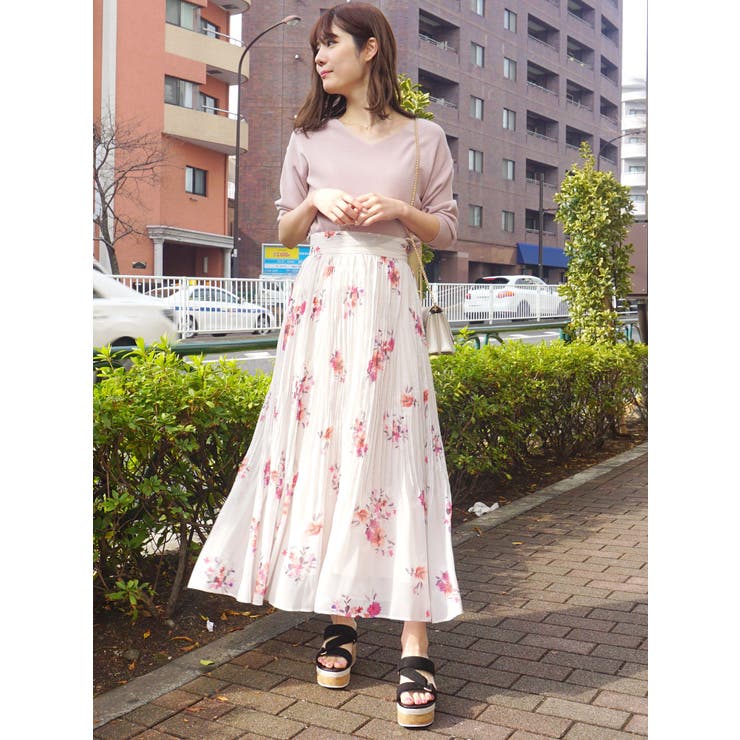 MERCURY DUO 多色花柄プリーツロングスカート Ｆ プリーツロングスカート[品番：MKSW0041735]｜MERCURYDUO