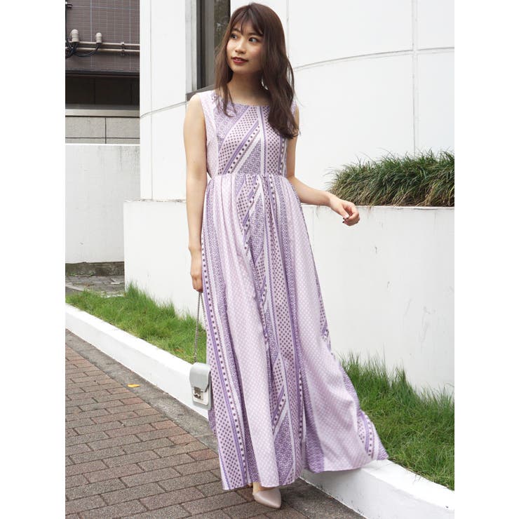小紋柄ペイズリーマキシワンピース 品番 Mksw Mercuryduo マーキュリーデュオ のレディースファッション通販 Shoplist ショップリスト