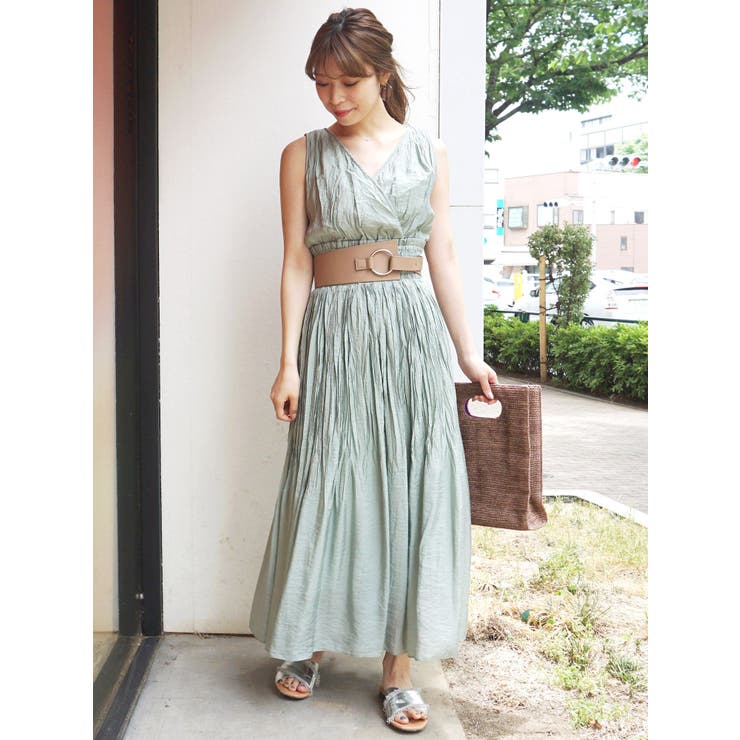 azu♡　定価¥25,300 ワッシャーコットン2wayワンピース 2WAYワッシャープリーツカシュールワンピース[品番：MKSW0021309