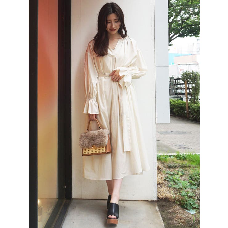 楊柳ギャザーマキシワンピース 品番 Mksw Mercuryduo マーキュリーデュオ のレディースファッション通販 Shoplist ショップリスト