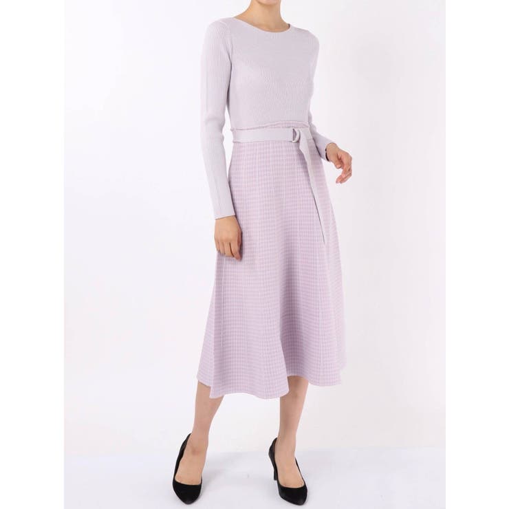 ジャガードフレアニットワンピース[品番：MKSW0025860