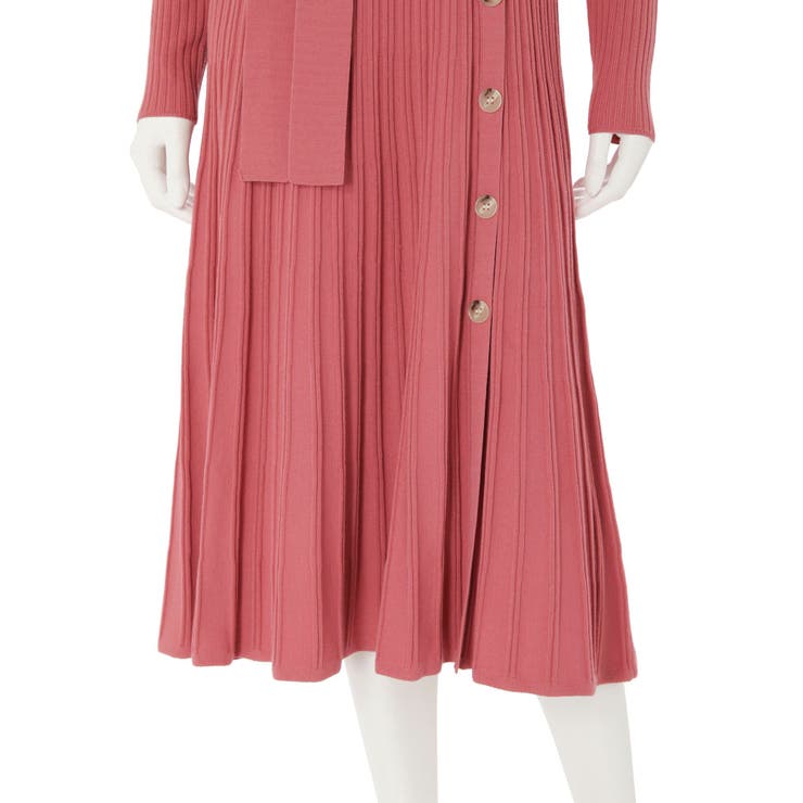 ロングスリーブアシメネックニットワンピース[品番：MKSW0027236