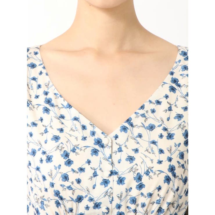 フラワープリントマーメイドロングワンピース[品番：MKSW0027150  