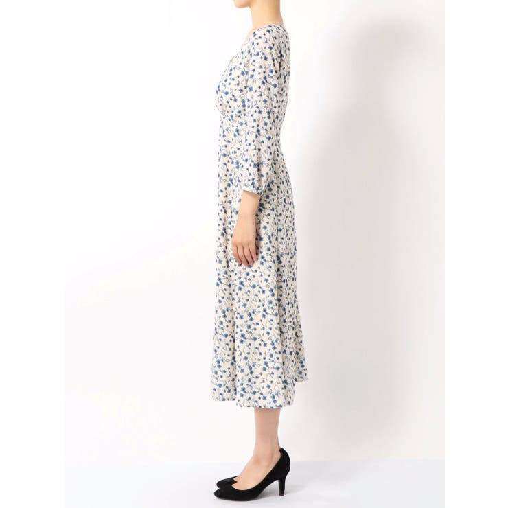 フラワープリントマーメイドロングワンピース[品番：MKSW0027150