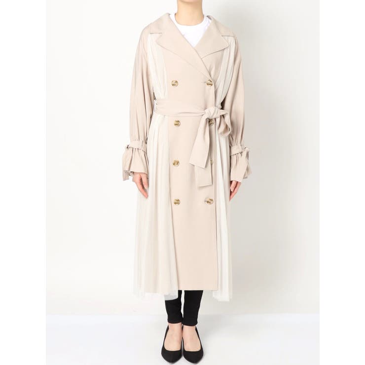 チュールドッキングトレンチコート[品番：MKSW0027430]｜MERCURYDUO
