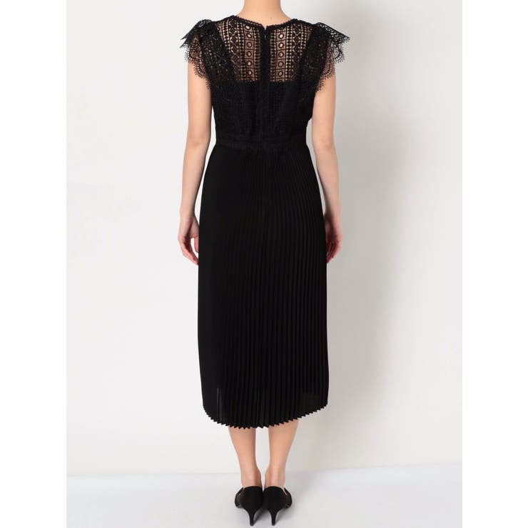 レース×プリーツロングワンピース[品番:MKSW0028402 レース×プリーツロングワンピース[品番:MKSW0028402