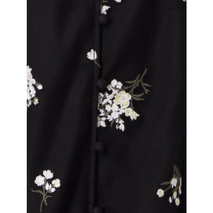 【M☺︎】マーキュリーデュオ　黒 花柄刺繍 シースルー 半袖ロングドレス M☺︎様 専用】マーキュリーデュオ 黒 花柄刺繍 シースルー 半袖