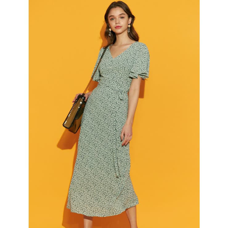 グリーン | 【Sweet×MERCURYDUO】小花柄ナローワンピース | MERCURYDUO