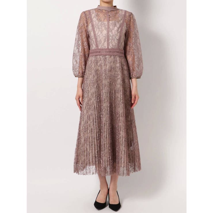 レースレイヤードドレス[品番：MKSW0032465]｜MERCURYDUO  