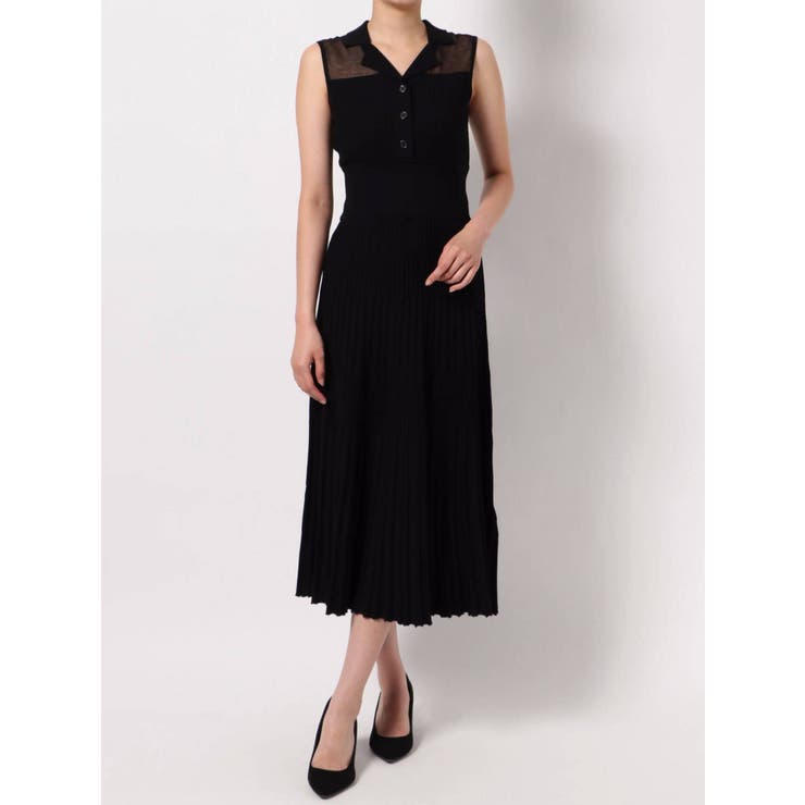 希少 黒入荷！ リブニットポロワンピース[品番：MKSW0031384]｜MERCURYDUO ワンピース