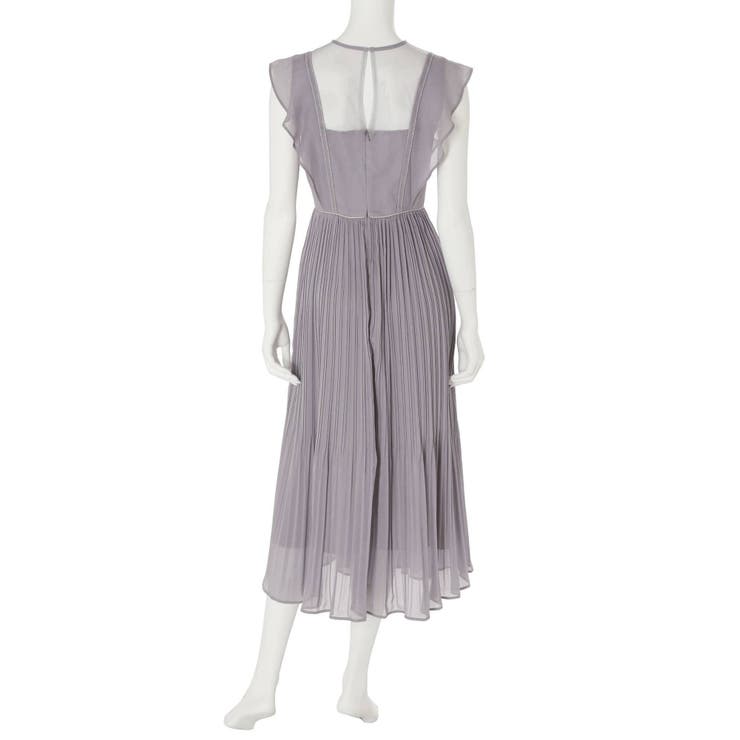 【M☺︎】マーキュリーデュオ　黒 花柄刺繍 シースルー 半袖ロングドレス MERCURYDUO（マーキュリーデュオ）の「楊柳刺繍バックシャン