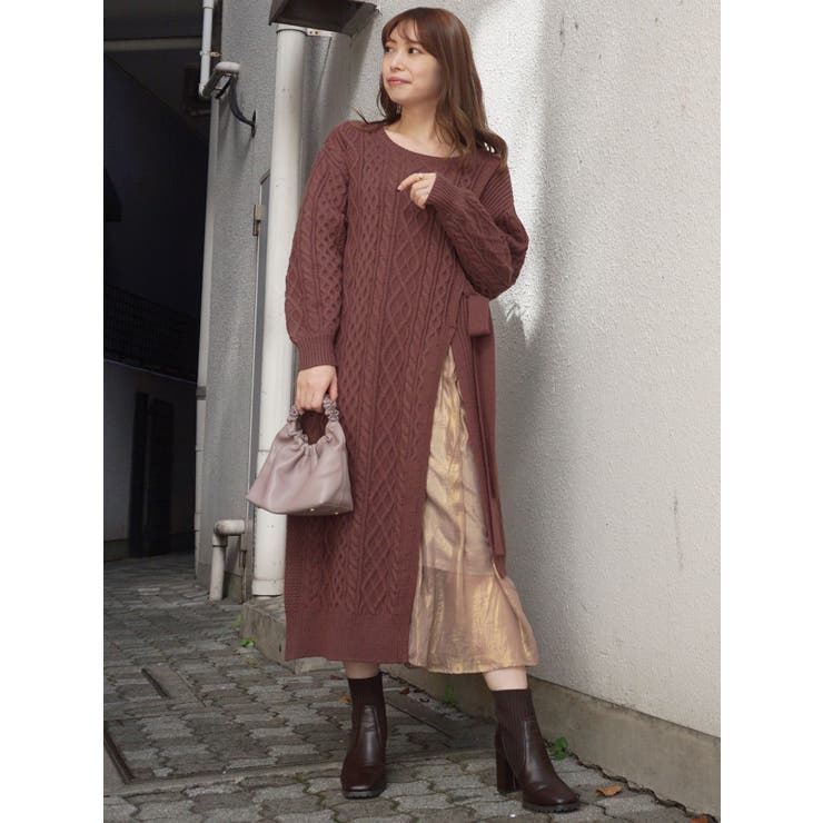 MERCURYDUO ロングワンピース マーキュリーデュオ MERCURYDUO チェーンボレロセットニットマーメイド