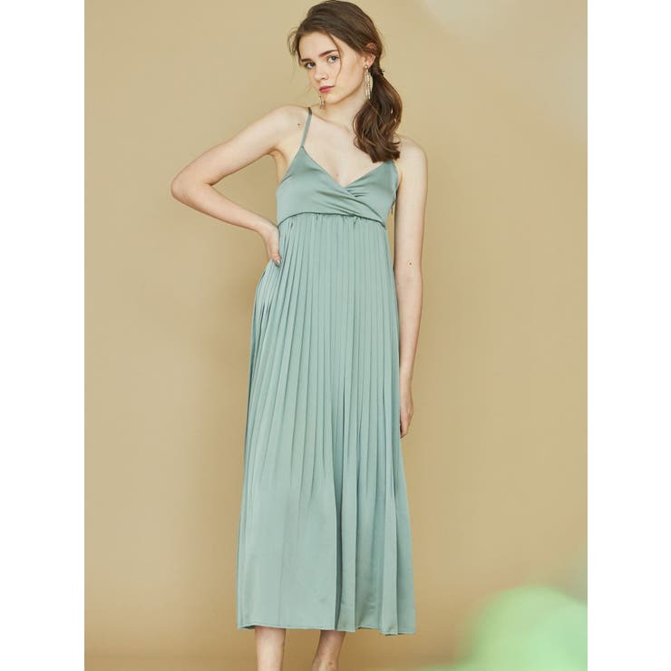 サテンプリーツキャミワンピース 品番 Mksw Mercuryduo マーキュリーデュオ のレディースファッション通販 Shoplist ショップリスト