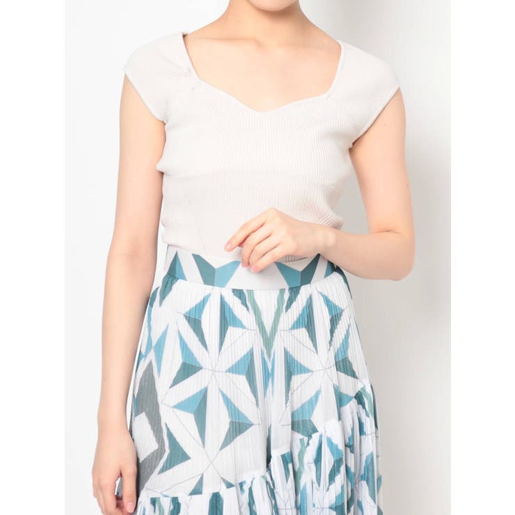 ビスチェ風コンパクトランダムリブニット | MERCURYDUO | 詳細画像1 