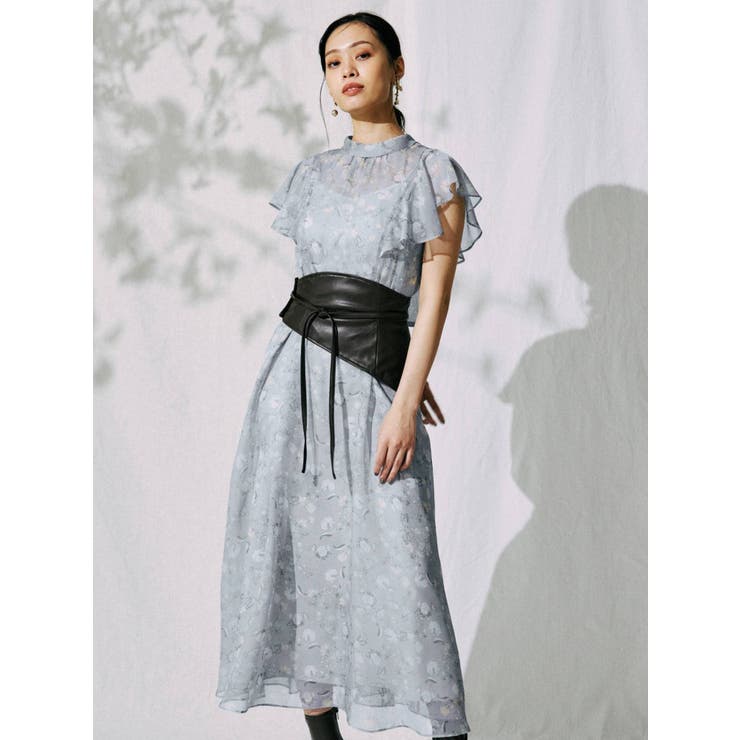 時間指定不可 コルセットベルト付ペイズリーロングワンピース 在庫あり 即納