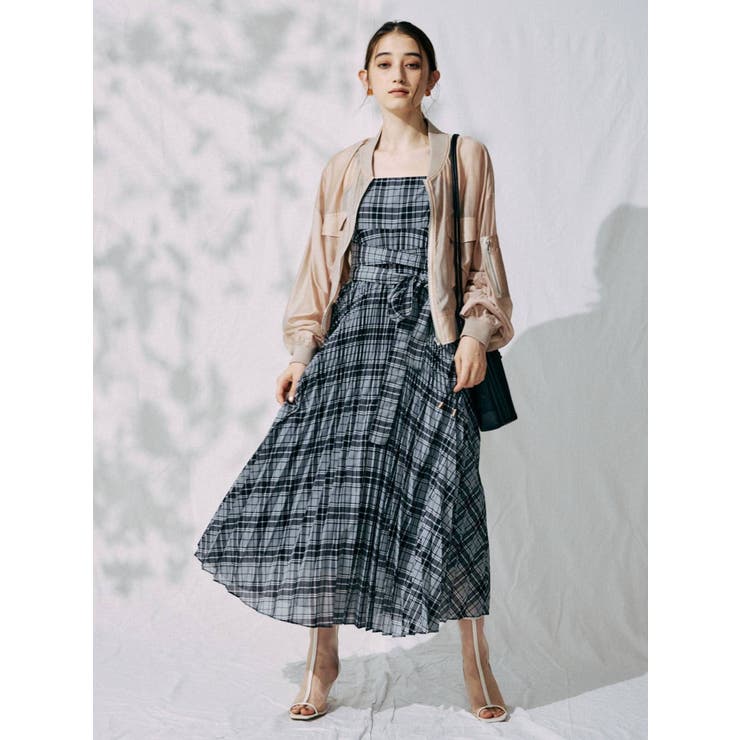 クラネ シアーチェックキャミワンピース mystic ワンピース シアーチェックキャミワンピース : ZOZOTOWN