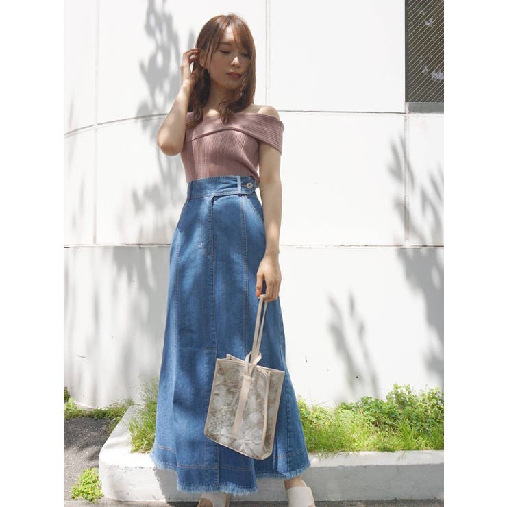 デニムフリンジタイトロングスカート 品番 Mksw Mercuryduo マーキュリーデュオ のレディースファッション通販 Shoplist ショップリスト