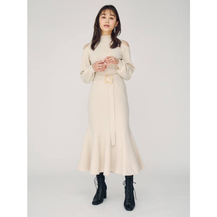 オープンショルダーマーメイドニットワンピース 品番 Mksw Mercuryduo マーキュリーデュオ のレディースファッション通販 Shoplist ショップリスト