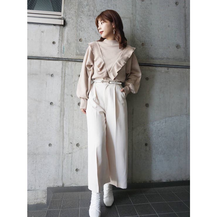MERCURYDUOベルト付ワイドパンツ♡ MERCURYDUO パンツ ダブルウエストベルトパンツ レディース