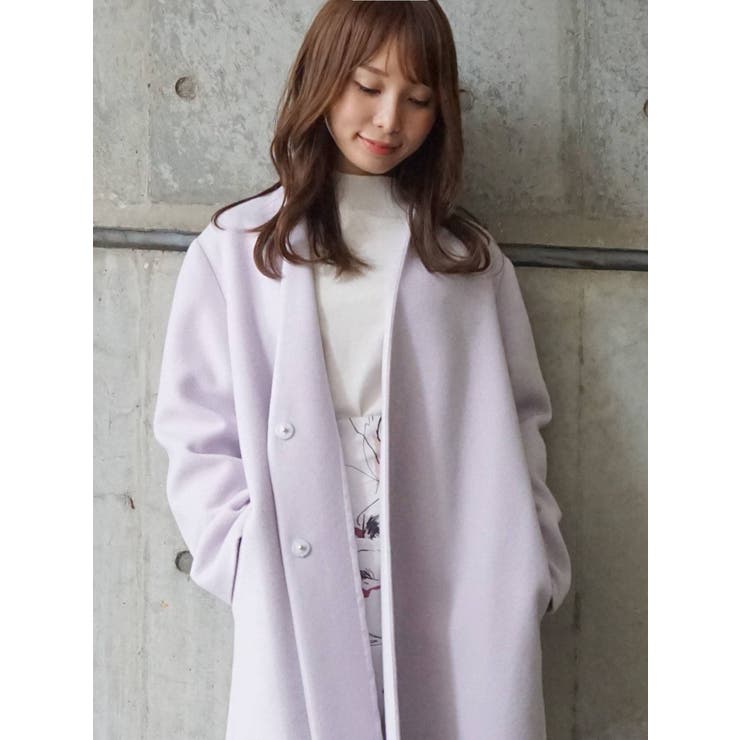 ウールノーカラーVネックコート[品番：MKSW0040091]｜MERCURYDUO