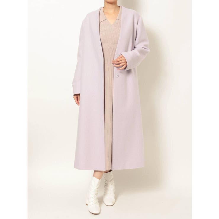 ウールノーカラーVネックコート[品番：MKSW0040091]｜MERCURYDUO