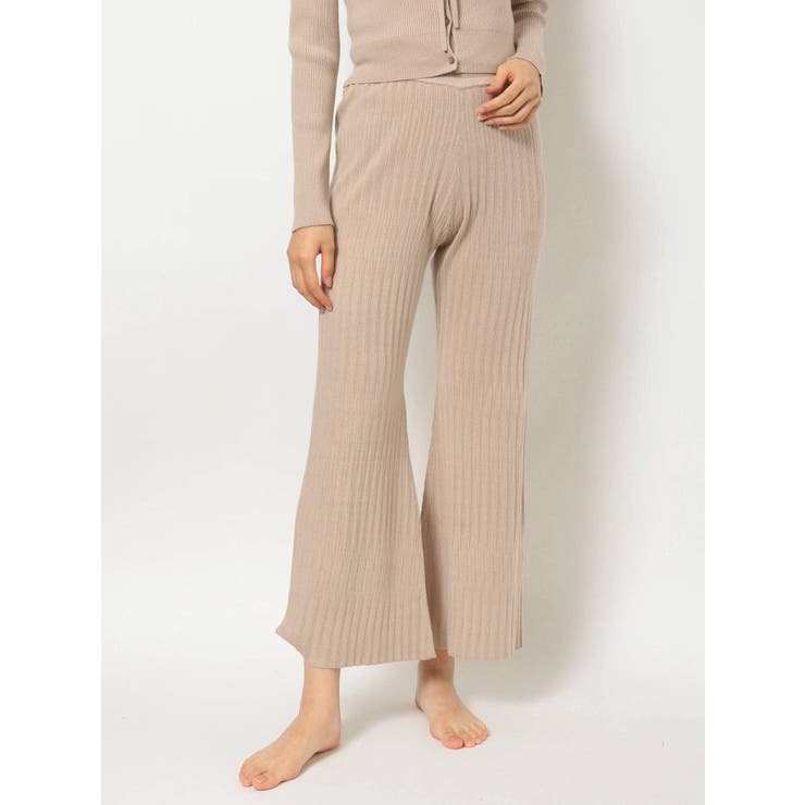 ベージュ | 【GENTLE】ウォッシャブルリブニットパンツ | MERCURYDUO