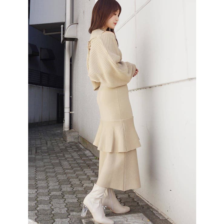 MERCURYDUOの「【MERCURYDUO】バックディティールセットニット