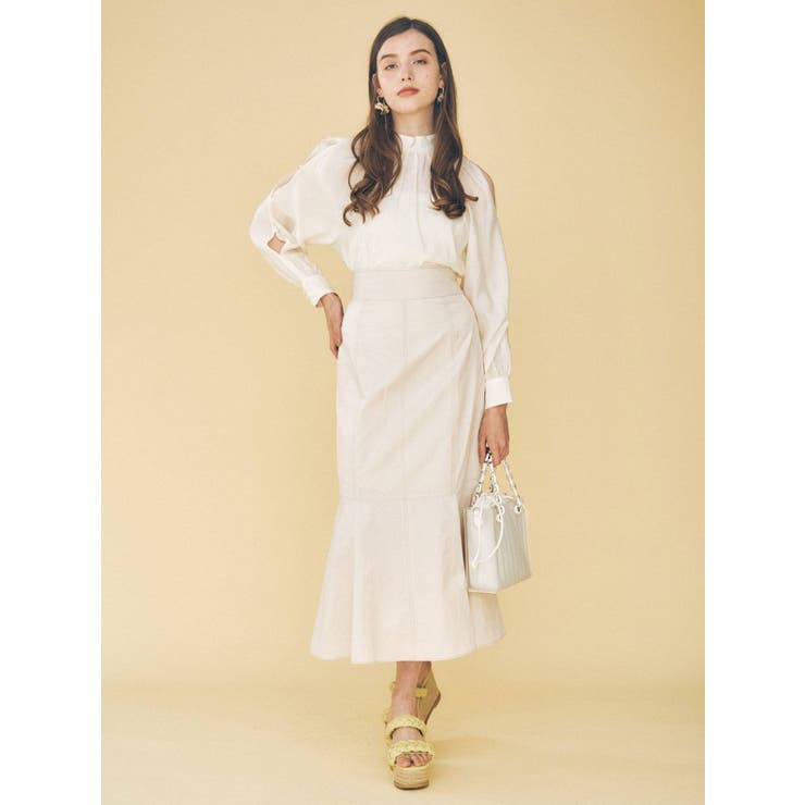 ステッチデザインタフタマーメイドスカート | MERCURYDUO | 詳細画像3 