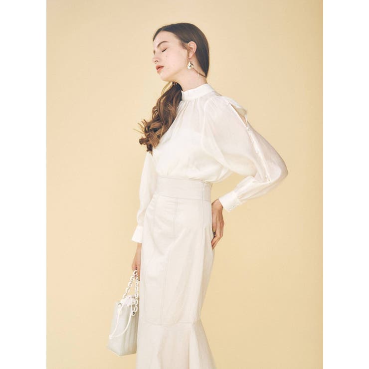 ステッチデザインタフタマーメイドスカート | MERCURYDUO | 詳細画像4 