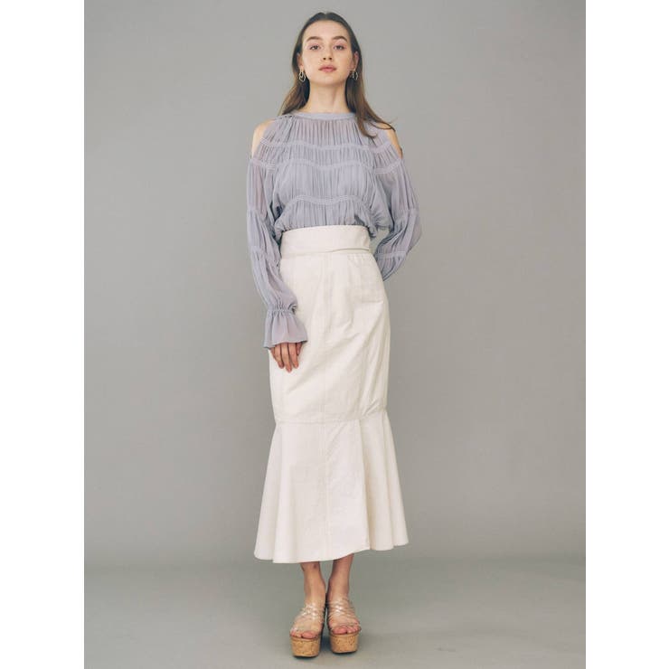 ステッチデザインタフタマーメイドスカート | MERCURYDUO | 詳細画像9 