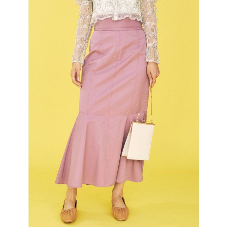 ピンク | ステッチデザインタフタマーメイドスカート | MERCURYDUO