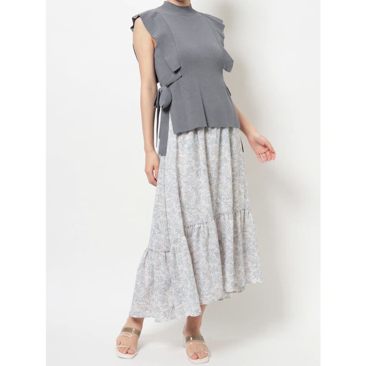 フラワーイレヘムラッフルニットセット[品番：MKSW0044039
