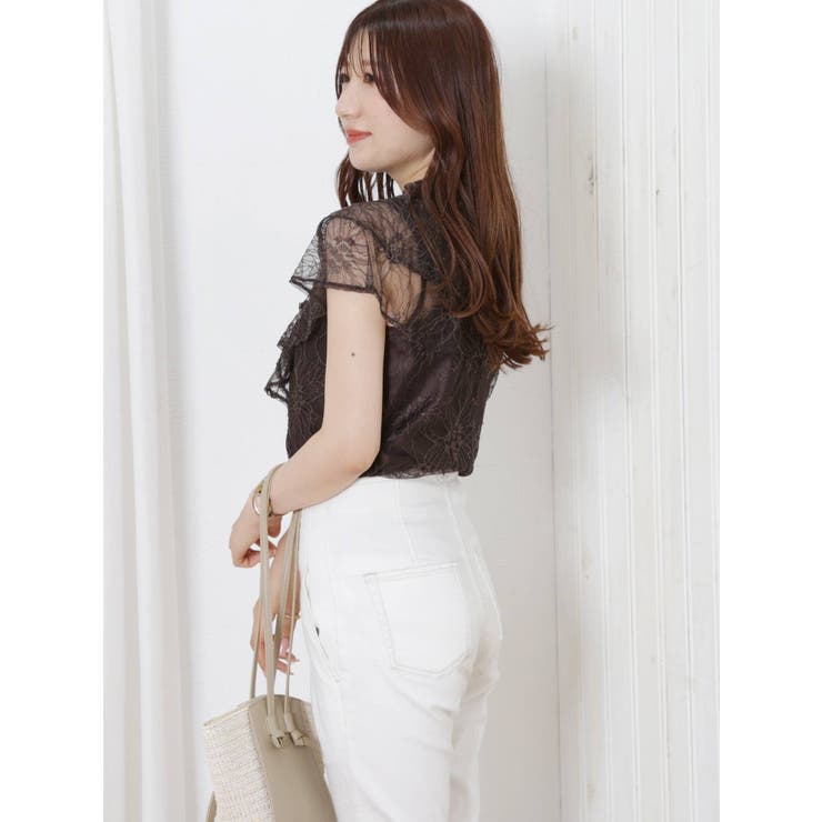 美品☆Christian Dior☆シルク100%レースリボンブラウス2wayS