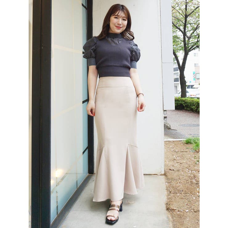 マーキュリーデュオ リボンパワショルドッキングニット MERCURYDUO（マーキュリーデュオ）の「2WAYリボンパワショルドッキング