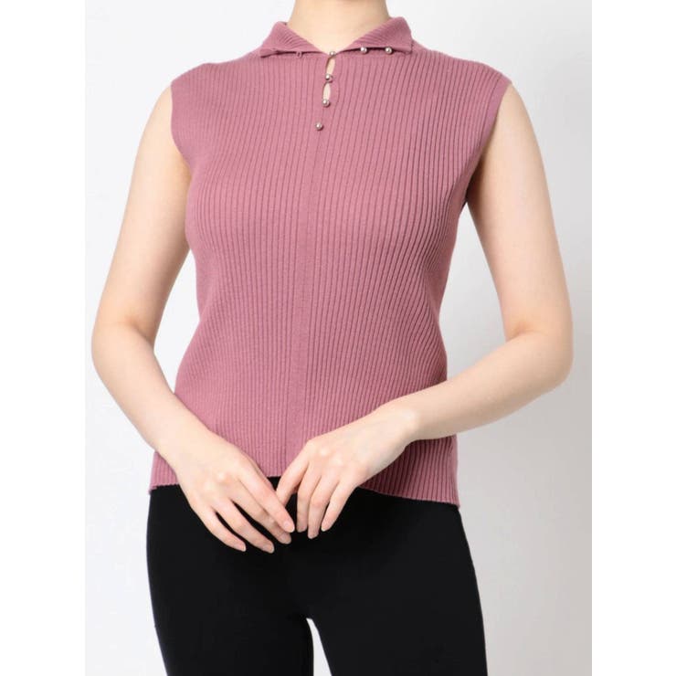 3WAYボタンノースリデザインニット[品番：MKSW0044726