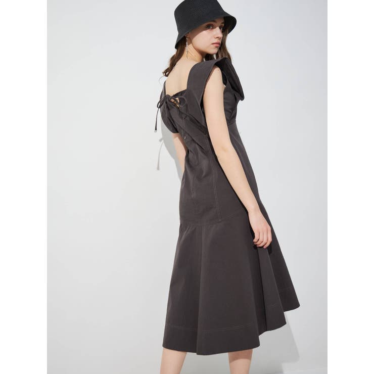 デニムラッフルロングワンピース[品番：MKSW0044076