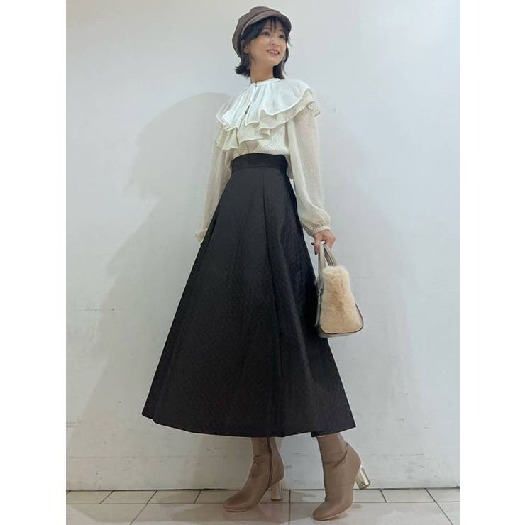 付け襟ヘリンボーンプリントブラウス | MERCURYDUO | 詳細画像2 