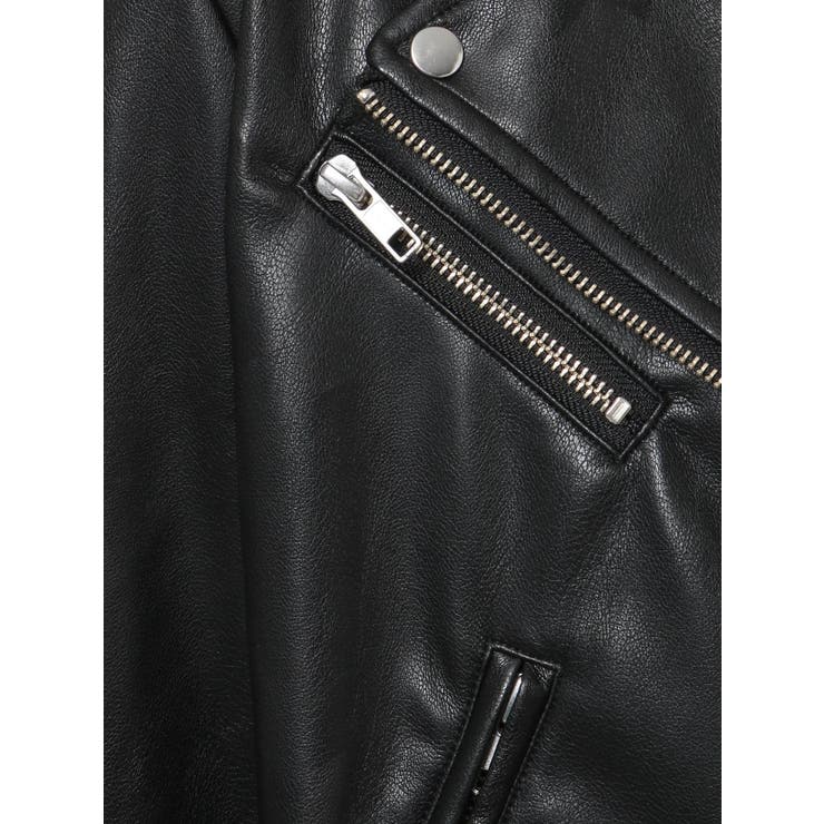 MERCURYDUO フェイクレザーコンパクトライダースジャケット 黒 Fサイズ 