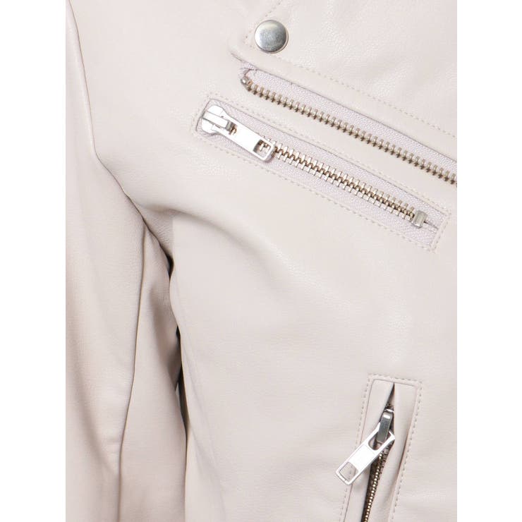 フェイクレザーコンパクトライダースジャケット[品番：MKSW0045715