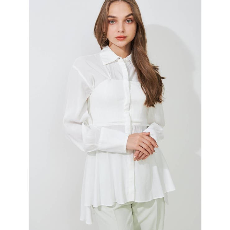 【To/】ニットビスチェドッキングシャツ | MERCURYDUO | 詳細画像2 