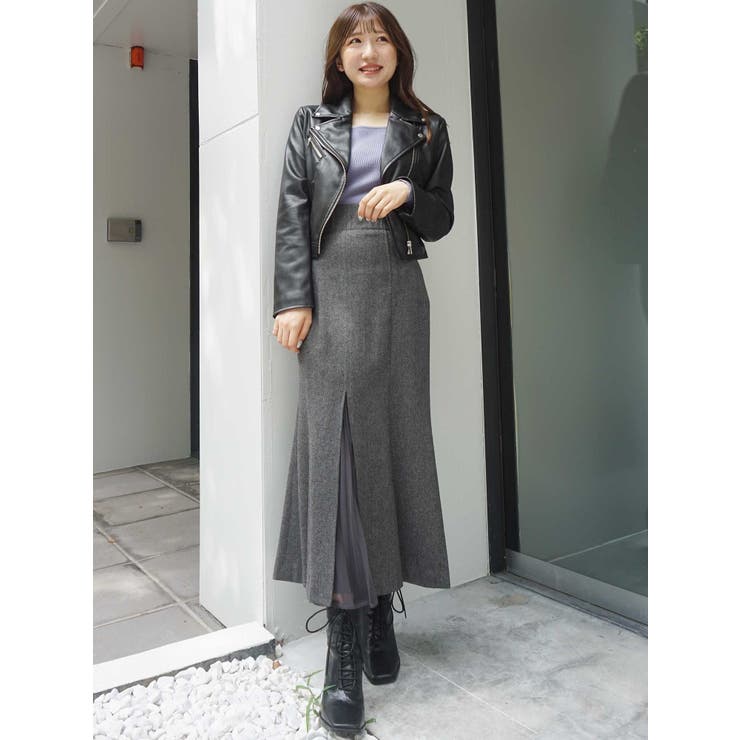 MERCURYDUO マーキュリーデュオ　ロングスリーブラッフルコンパクトニット MERCURYDUO（マーキュリーデュオ）の「ロングスリーブラッフル