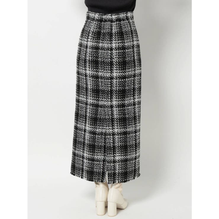 ヘムフリンジツイードタイトスカート[品番：MKSW0047127