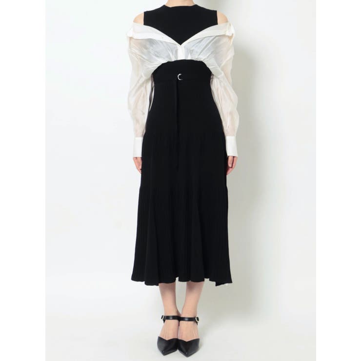 異素材2wayシャツドッキングワンピース[品番：MKSW0050436