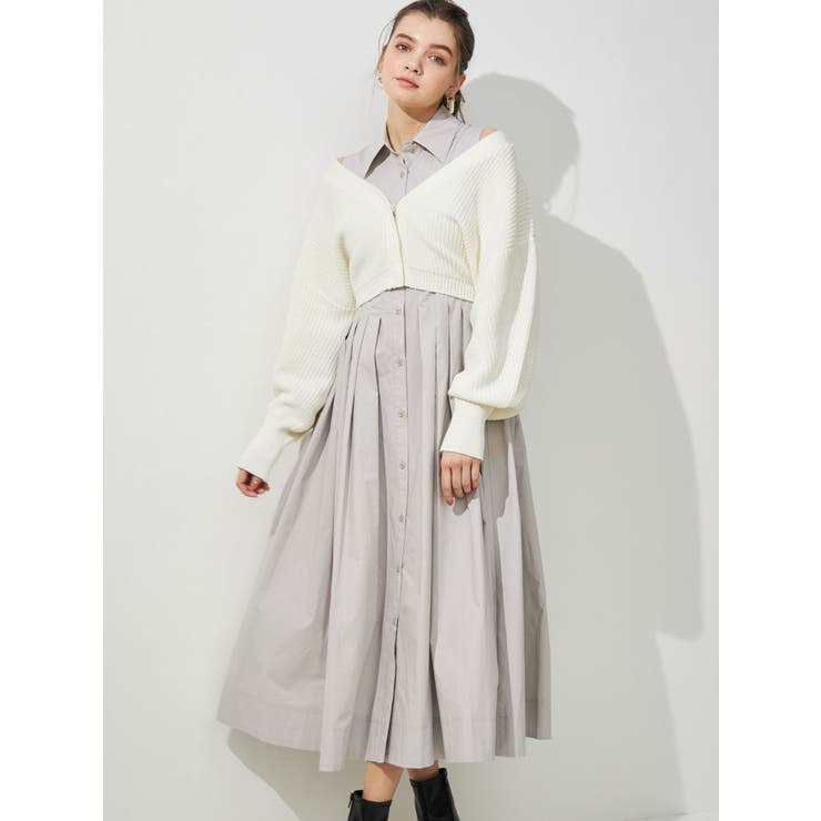 ボレロニットセットシャツワンピース | MERCURYDUO | 詳細画像3 