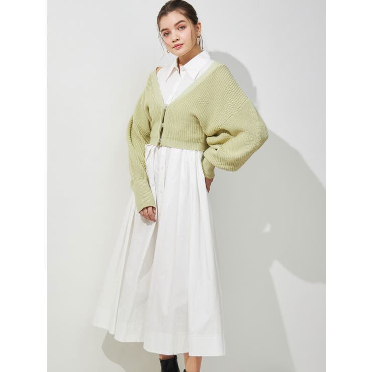 アイボリー | ボレロニットセットシャツワンピース | MERCURYDUO